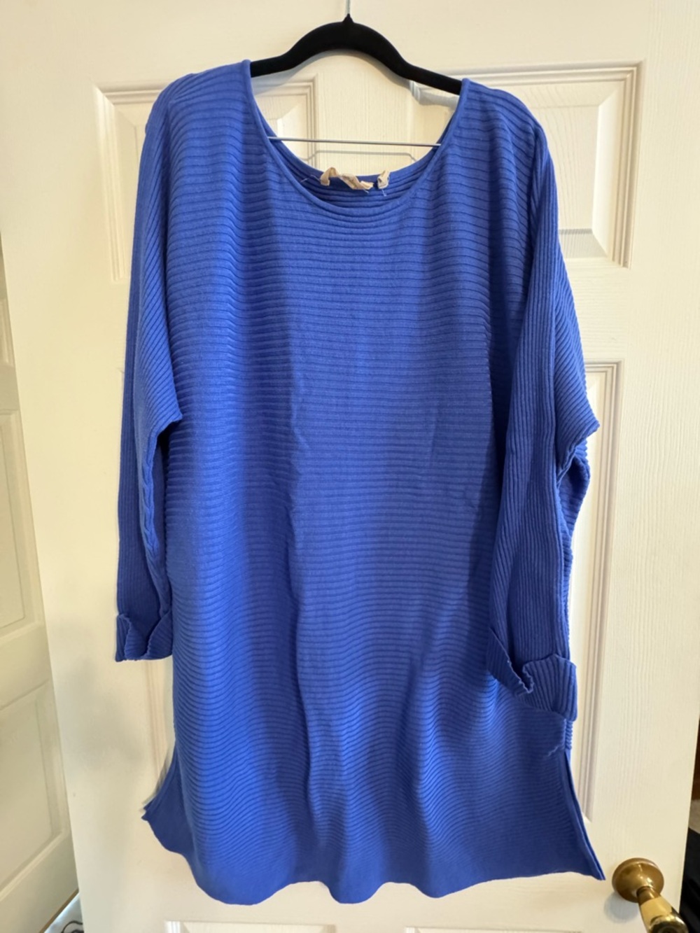 Soft Surroundings Royal Blue Ribbed Tunic Top